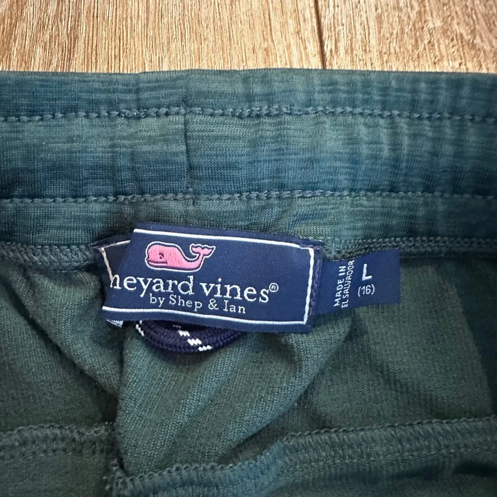 Vineyard Vines Kids Boys On-The-Go Joggers Green Heather Size Large 16 Pants